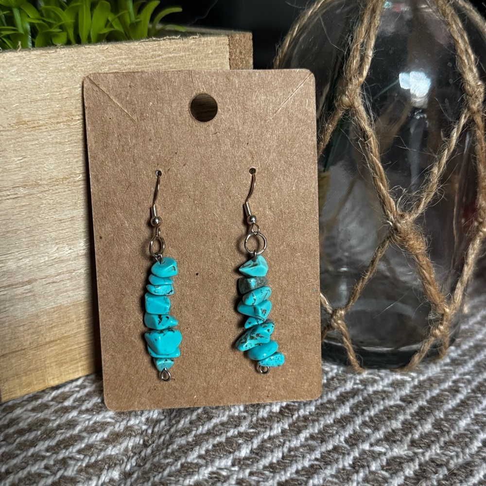 Turquoise Stone Dangle Earrings